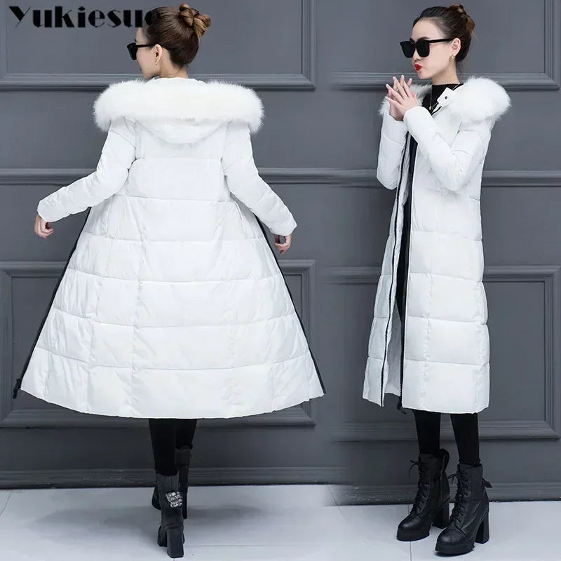 womens winter jackets and coats 2022 Parkas for women long Wadded Jackets female warm Outwear With a Hood  Faux Fur Collar
