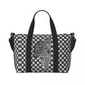 Custom Arabic Calligraphy Name With Palestinians Flag Hand Grocery Tote Shopping Bag Women Large Capacity Beach Gym Travel Bags