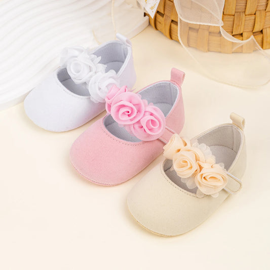 KIDSUN Cotton Sole Anti-slip Baby Shoes Moccasin Cute Flower Princess Girls Shoes Newborn Toddler First Walker Crib Shoes 0-18m