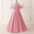 Ruffle Girls Party Bridesmaid Strap Dress off Shoulder Long Wedding Princess Prom Dresses Kids Elegant Beach Birthday Evening
