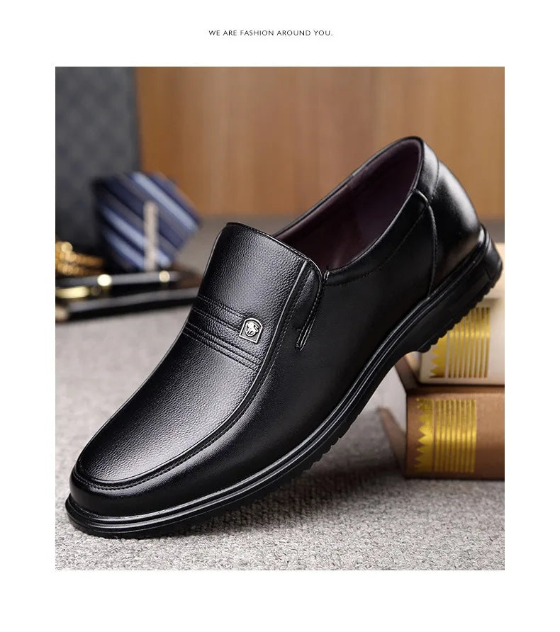 Leather Men Formal Shoes Luxury Brand 2025 Men's Loafers Dress Moccasins Breathable Slip on Black Driving Shoes Plus Size 37-46