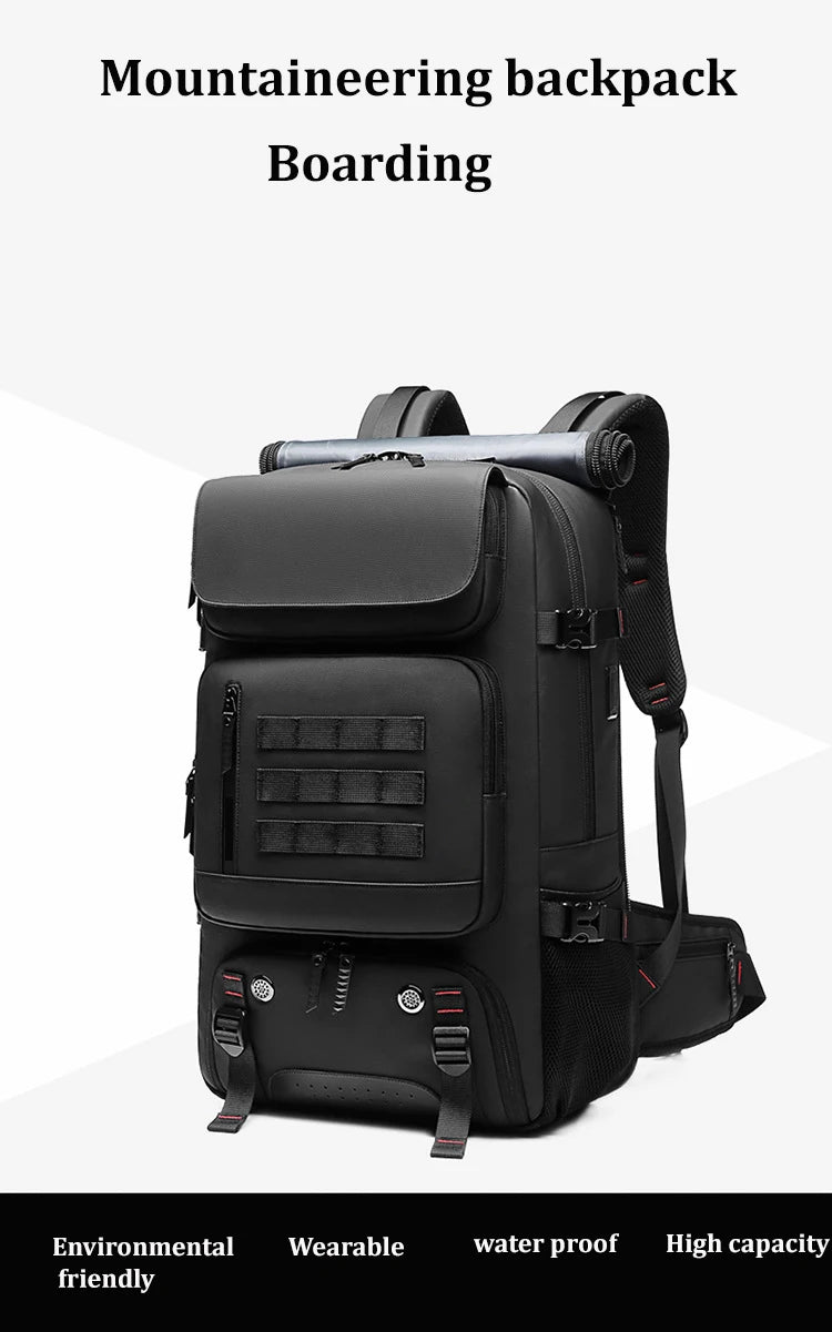 Men Travel backpack waterproof 17 inch Business Laptop Backpack with Separate Shoe Bag USB charging 50L outdoors Hiking Backpack