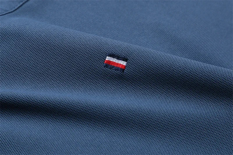 2025 New Cotton Summer Men's Casual Fashion Versatile Polo Shirt Breathable and comfortable embroidered top