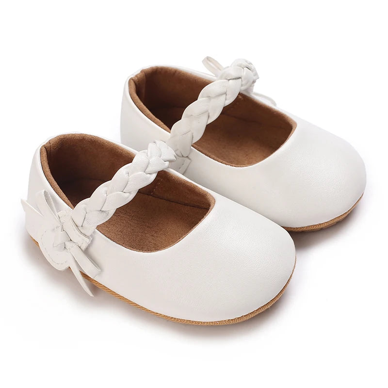 Cute White Lace Baby Girl Princess shoes  Baby Moccasins Moccs Shoes Bow Fringe Rubber Soled Non-slip Footwear Crib Shoes