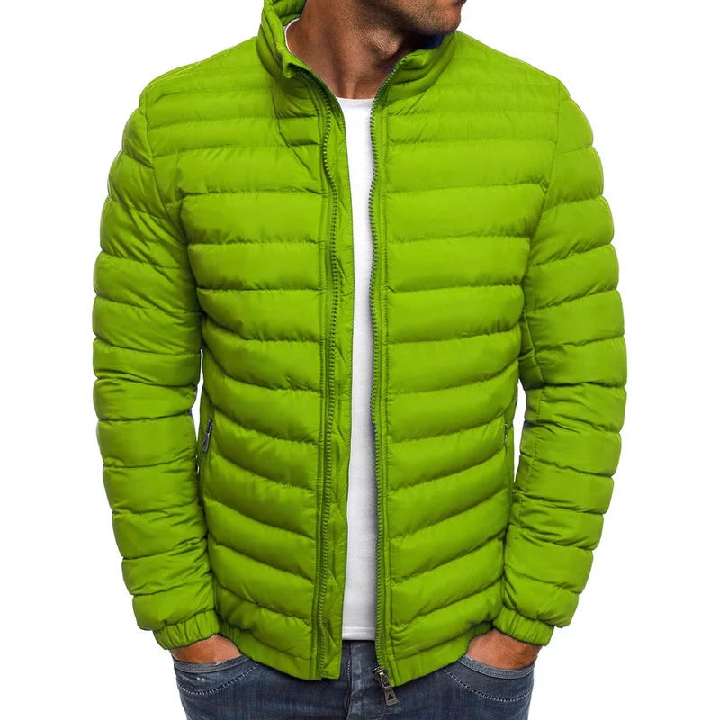 2025 Winter New Thick Men Warm Casual Men's Outwear Coats Solid Stand Collar Male Windbreak Padded Jacket