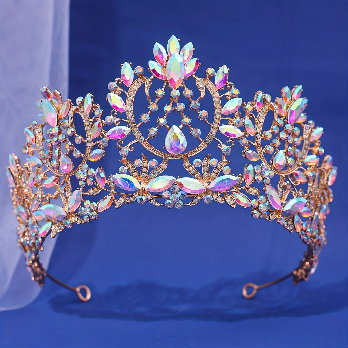 Baroque Luxury Crystal Rhinestone Tiaras and Crowns For Women Bride Vintage Prom Diadem Bridal Wedding Hair Accessories Jewelry