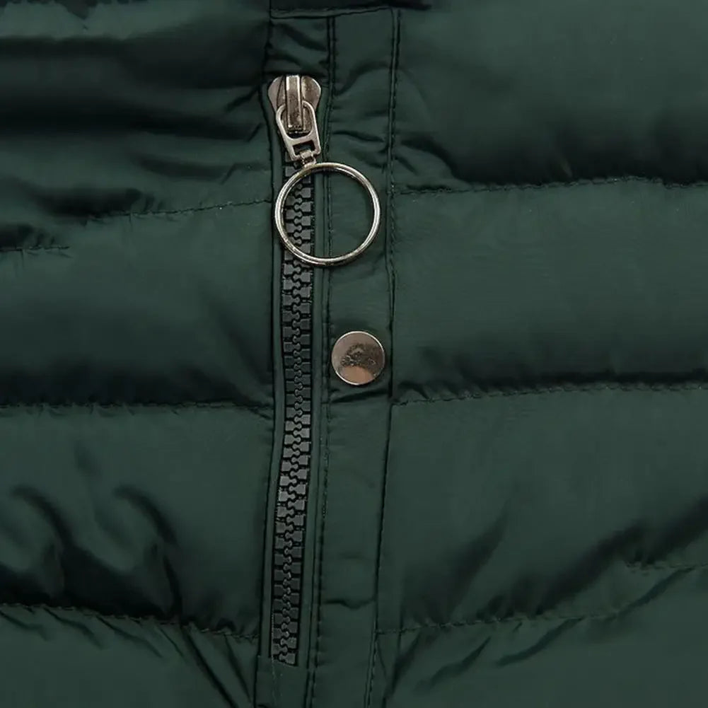 Long Sleeve Coat Solid Women's Winter Jacket with Plush Lining Hooded Outerwear Warm Windproof Down Coat for Cold Weather