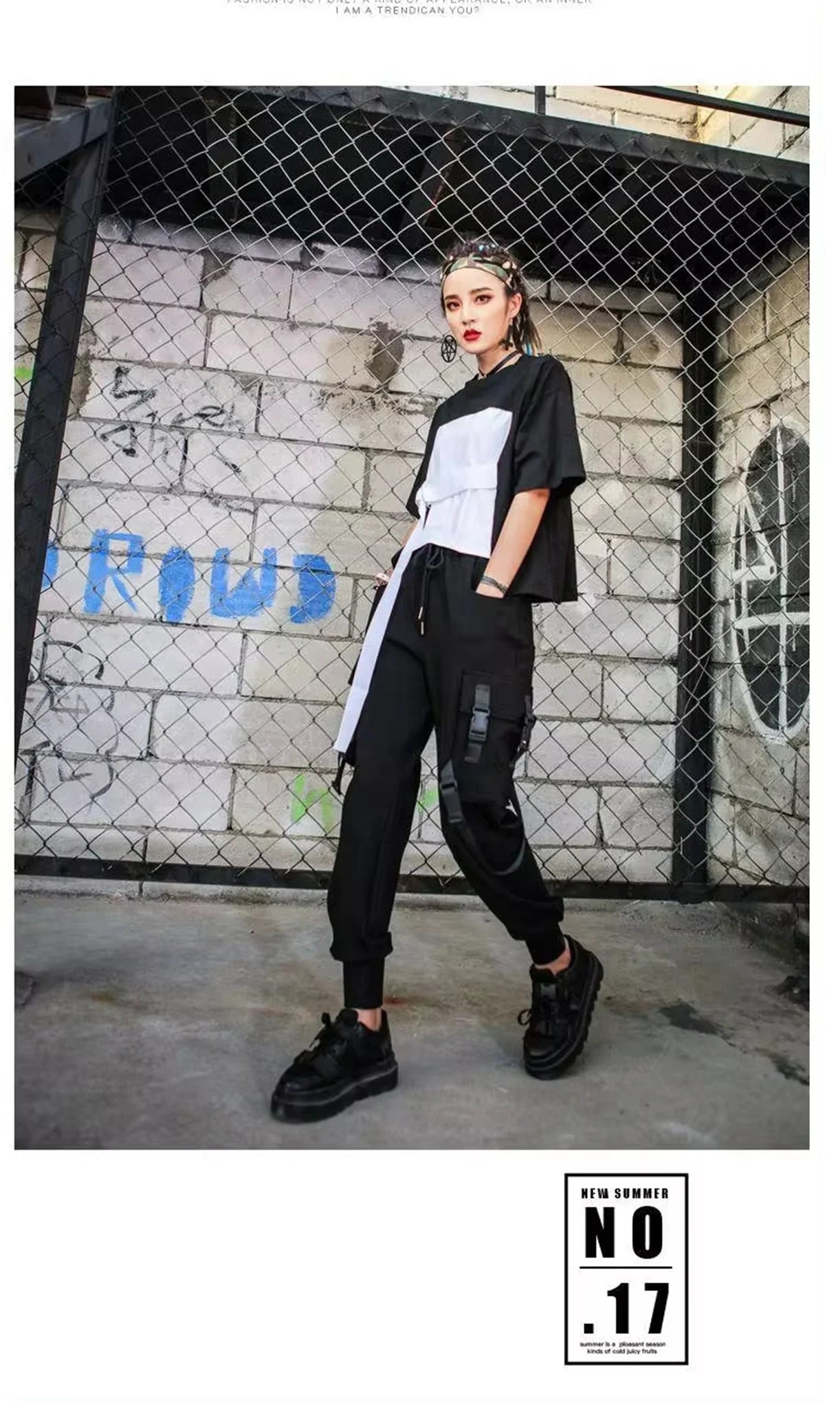 100% Cotton Black High Waist Cargo Pants Women Casual Punk Pants Gothic Pencil Harajuku Cool Trousers Fashion Hip Hop Girl Pants