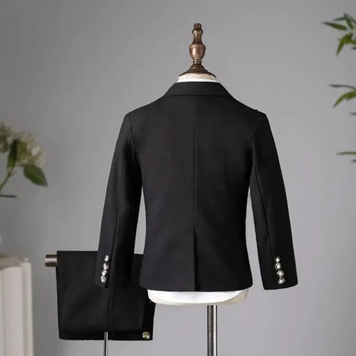 Boys 6-Piece Formal Suit Set – High-End Fashion Blazer for Performances & Special Occasions