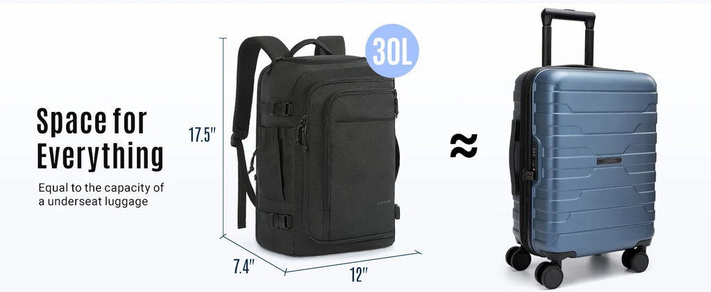 LIGHT FLIGHT Travel Backpack for Men TSA Large Airplane Cabin Backpack Lightweight Waterproof Laptop Backpack Urban Style