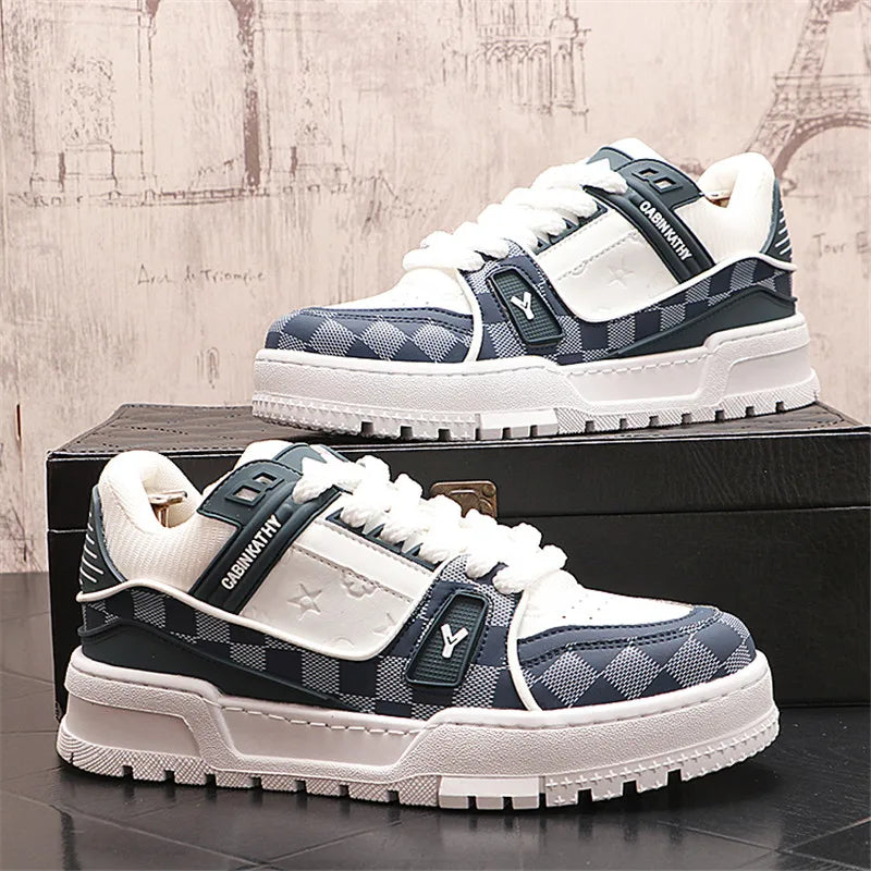 2025 New Men Outdoor Flat Classic Blue Sports Shoes Lace Up Skateboard Board Shoe Walking White Leisure Running Sneakers