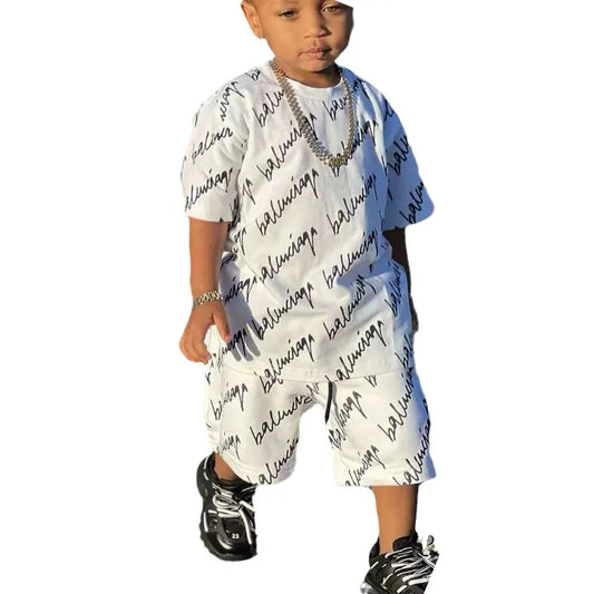 1-6Years Baby Boy Clothes Summer Short Sleeve T-shirt+Shorts Pants 2pcs/sets Toddler Kids Boys Casual Clothing Suits Loose 2023
