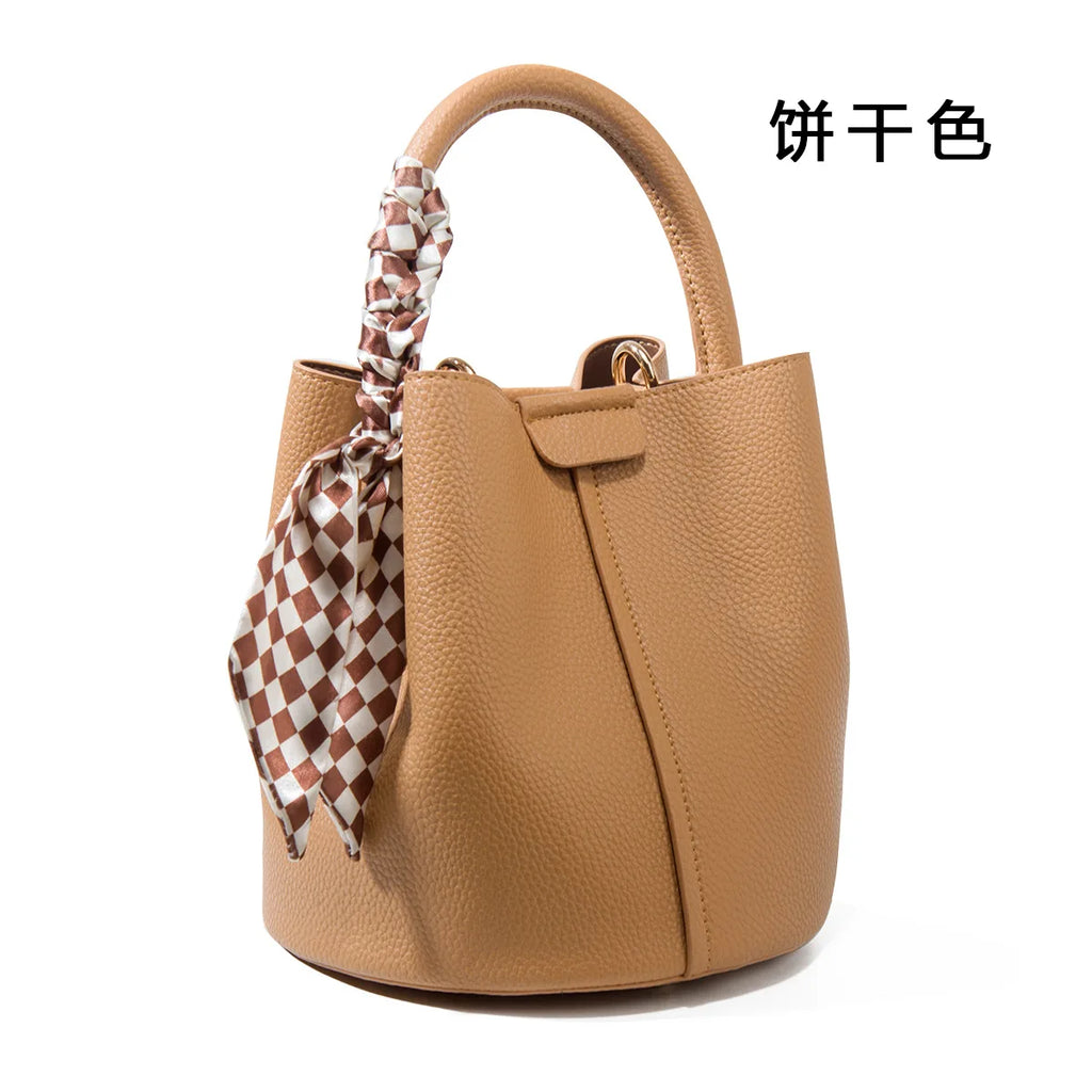 Luxury Top Handle Bag Women Crossbody Shoulder Bags Bucket Portable Tote Bag PU Leather Ladies Hand Bag Designer