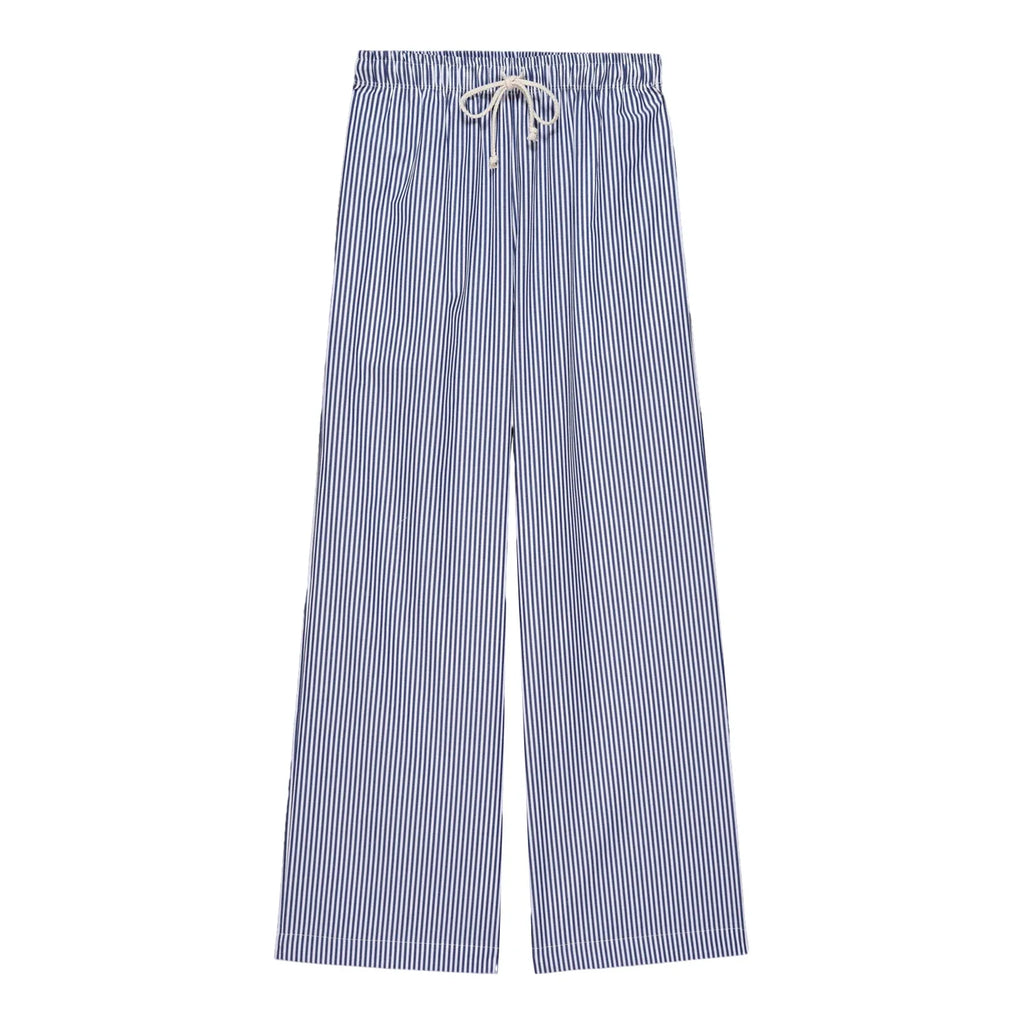Combhasaki Women Y2K Aesthetic Wide-Leg Pants Stripe Drawstring High Elastic Waist Trousers Spring Fall Retro Sweatpants Bottoms