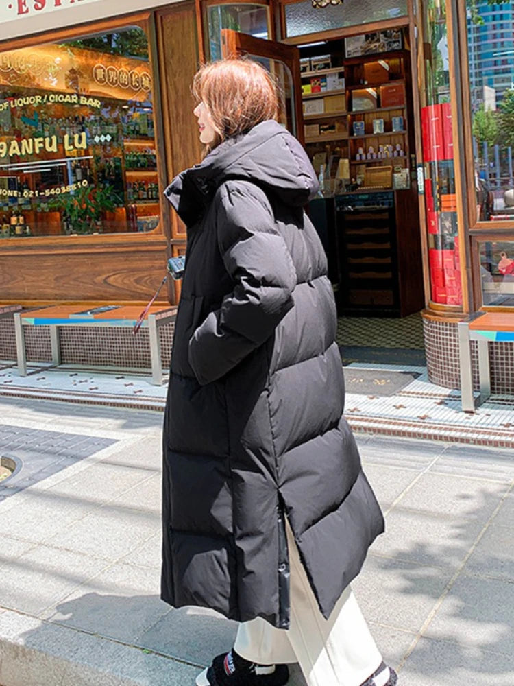2025 Winter Women Jacket Coats Long Parkas Female Down Cotton Hooded Overcoat Thick Warm Jackets Windproof Casual Student Coat