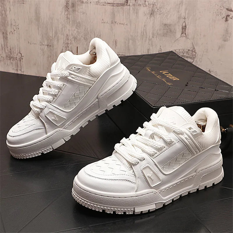 England Style Dress Wedding Party Shoes Fashion Designer Non-slip Leather Breathable Casual Business Men Sneakers T80