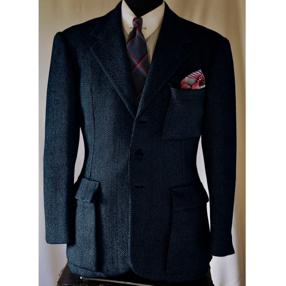 Jackets Man Winter Men's Winter Men's Herringbone Pattern New Jacket Single Breasted Casual High Quality Jacket Outerwear Autumn