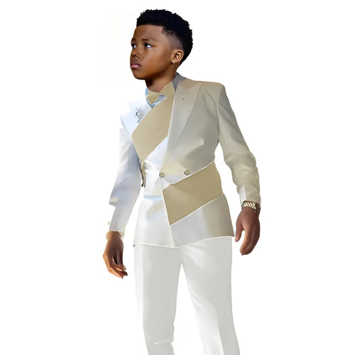 Boys' Satin 2-Piece Suit Set – Slim Fit Blazer & Pants | Wedding Tuxedo | Custom Size | Ages 2T–16T