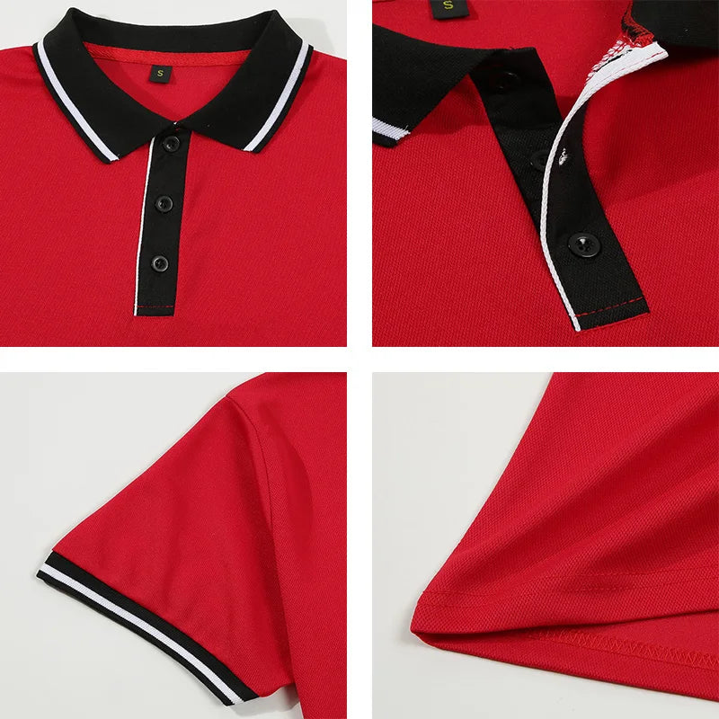 Summer Men's Short sleeved Polo Shirt Business Casual Collar T-shirt Plus Size Breathable Top European and American Plus size