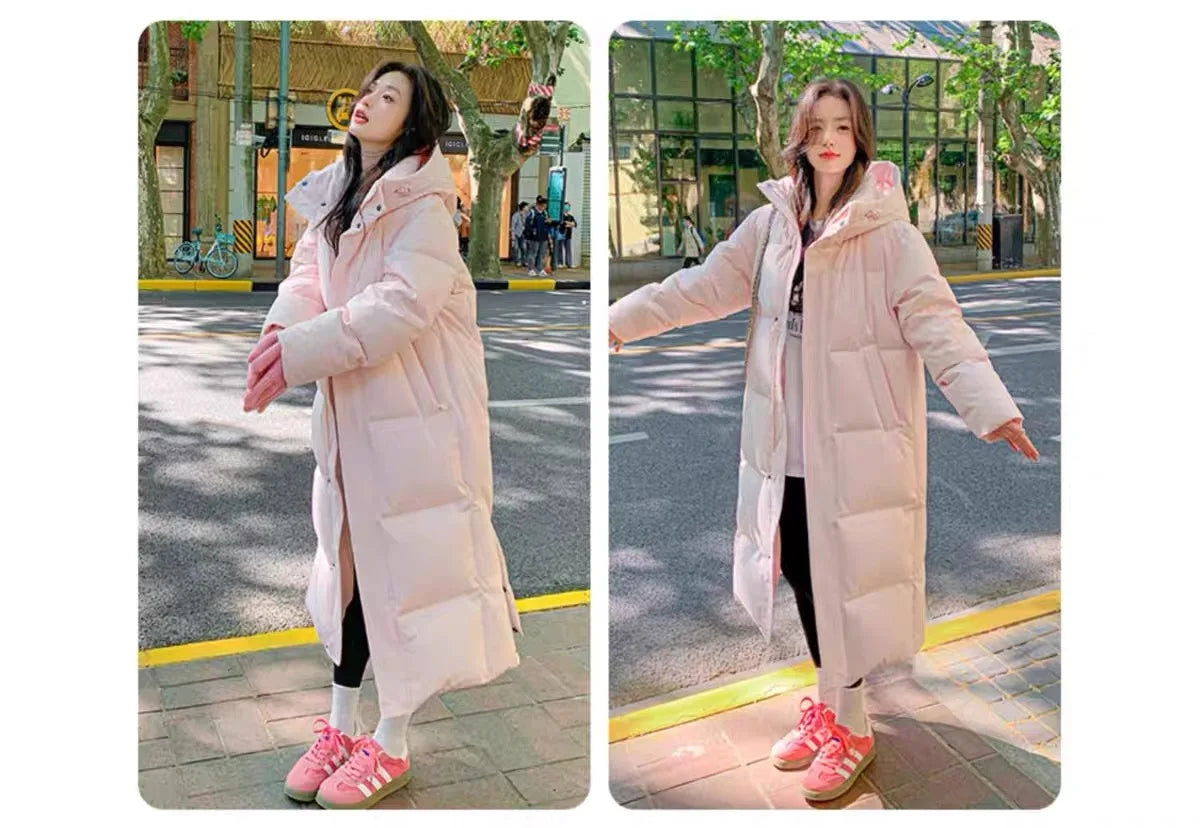2025 Winter Women Jacket Coats Long Parkas Female Down Cotton Hooded Overcoat Thick Warm Jackets Windproof Casual Student Coat