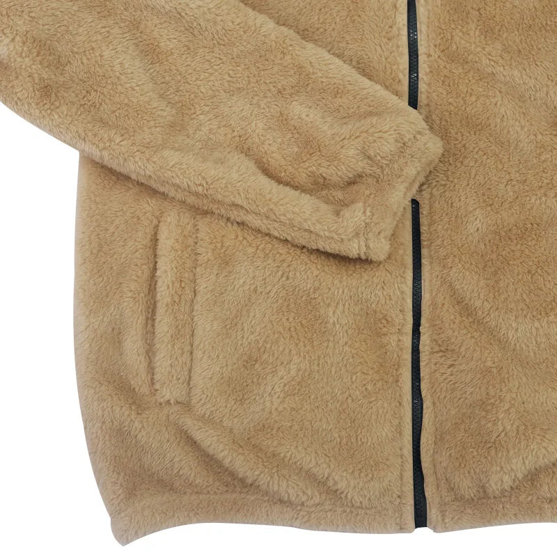 Men's Winter Jacket Warm Loose Casual Fleece Soft Fabric Velvet Skin Friendly Solid Streetwear Fashion Jackets Coats for Men