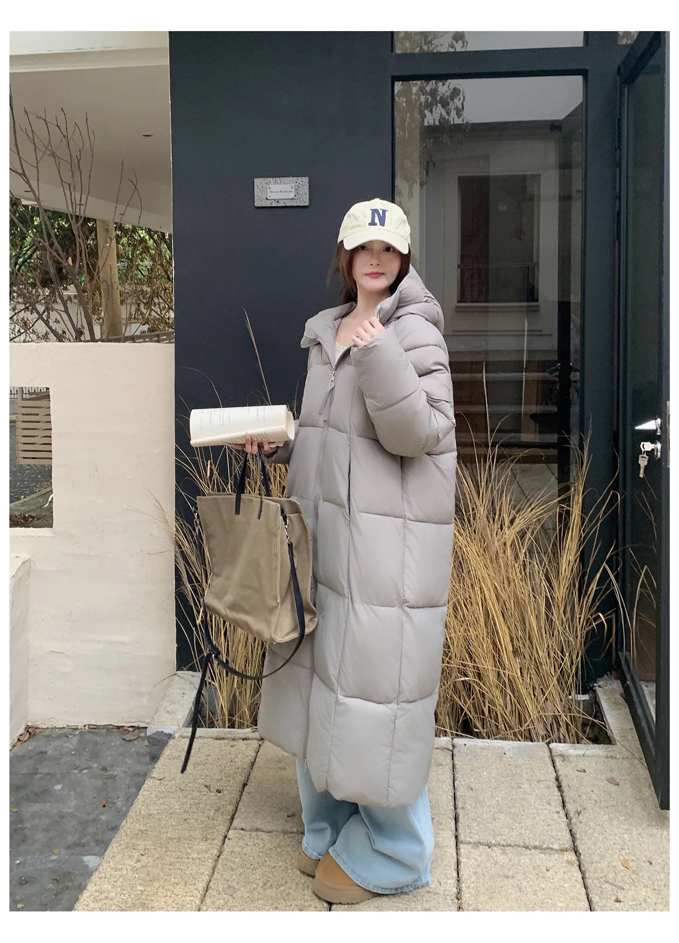 Long Coats Parkas Women Loose Zipper Hooded Jacket Thick Warm Casual Full Sleeve Elegant Spliced Jackets Autumn Winter