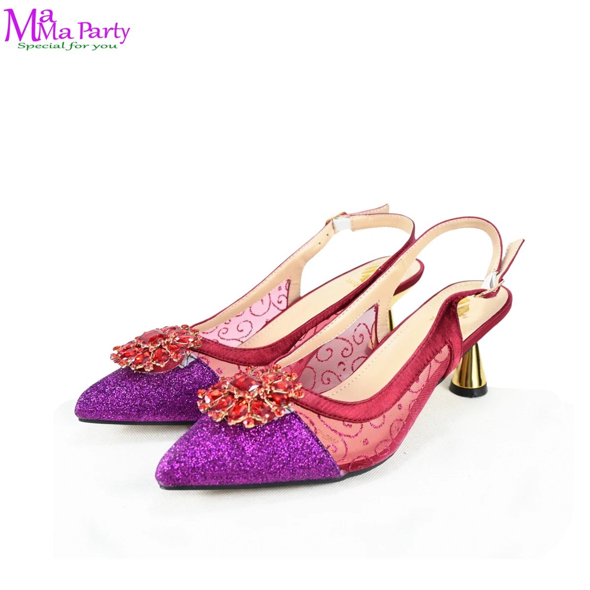 2025 Winter New Arrivals Low Heels in Coffee Italian Women Shoes and Bag Set Elegant Ladies Pointed Toe Pumps for Wedding Party