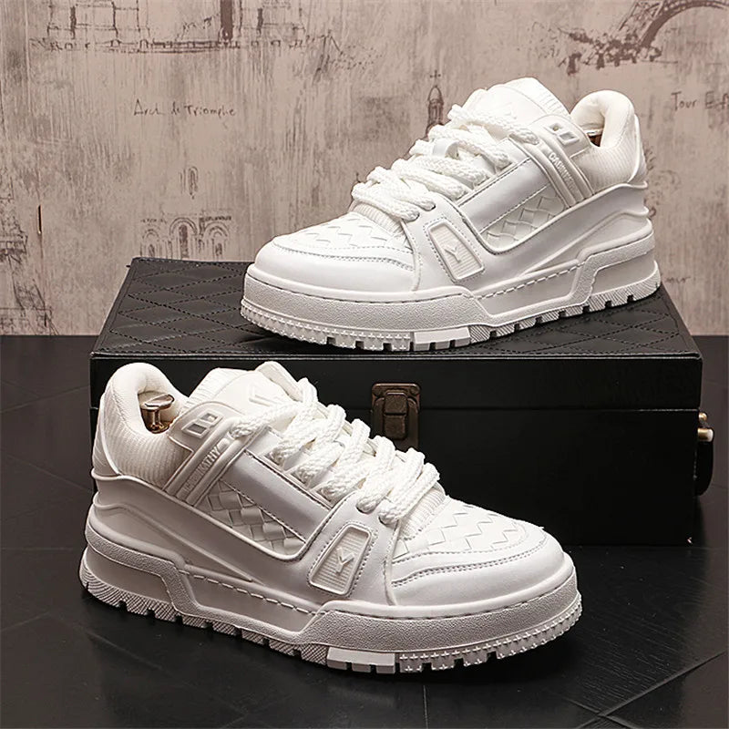 England Style Dress Wedding Party Shoes Fashion Designer Non-slip Leather Breathable Casual Business Men Sneakers T80