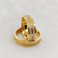 Wedding Rings Sets for Men and Women Handmade Unique Designer Matte 24k Gold Plated Titanium Jewelry Lover's Couples Ring