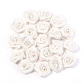 20Pcs/Lot Mini Handmade Rose Flower Satin Ribbon Rosettes Fabric Appliques For Wedding Decoration Craft Sewing Accessories