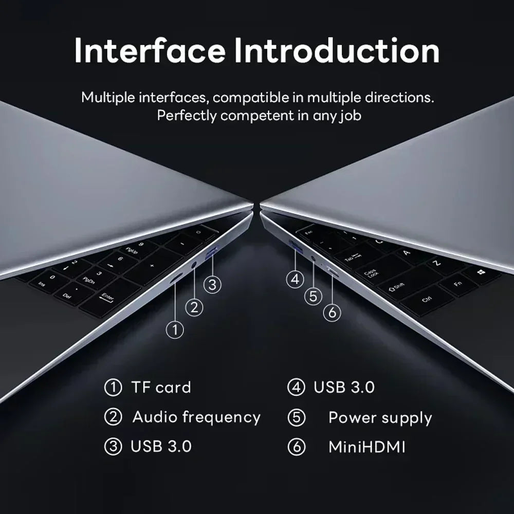 2025 laptop 15.6 Inch Laptop Windows 11 Intel Core i7 8500Y 16GB RAM 1TB SSD Fingerprint Unlock Study Office Pc Laptops