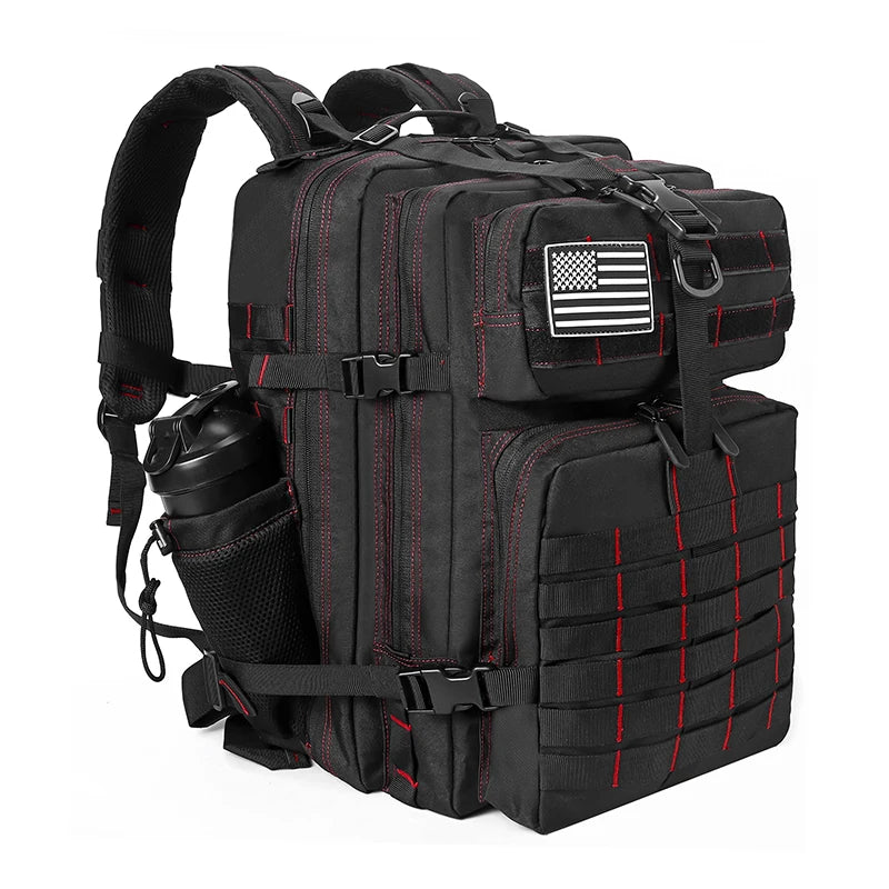 LHI 45L/35L/25L Tactical Backpack for Men and Women Waterproof Athlete Gym Outdoor Bag Travel Hiking Rucksack with Bottle Holder