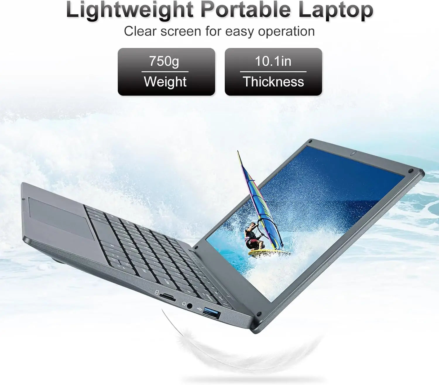 Windows 11 Laptop 10.1inch Notebook Computer Intel Celeron N4020 Learning Laptop Netbook for Kids Men Women (8GB/128GB)