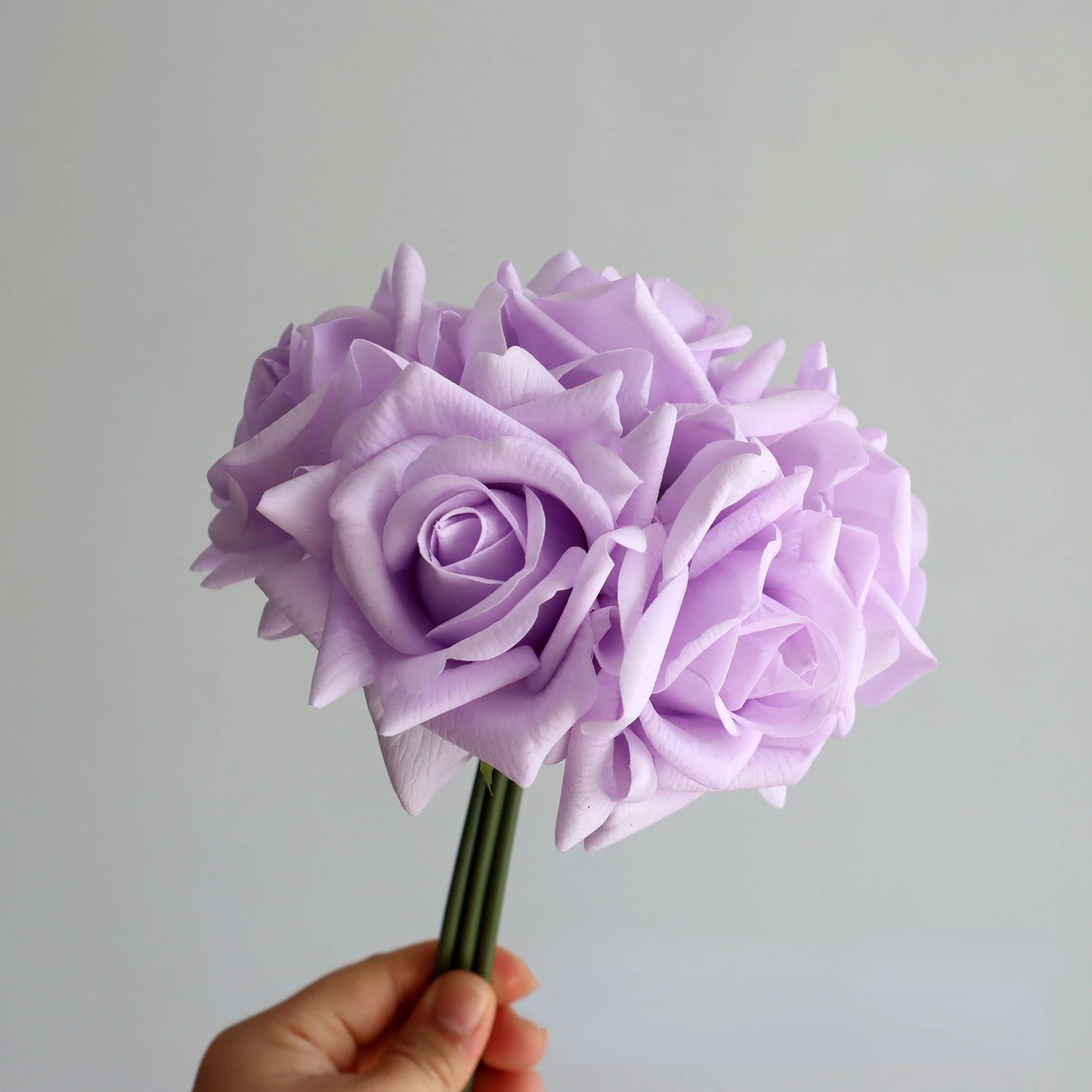 5Heads Curled Edge Rose Bouquet Real Touch Artificial Flowers Rose Wedding Bridal Bouquet Party Festival Home Decor Fake Flowers