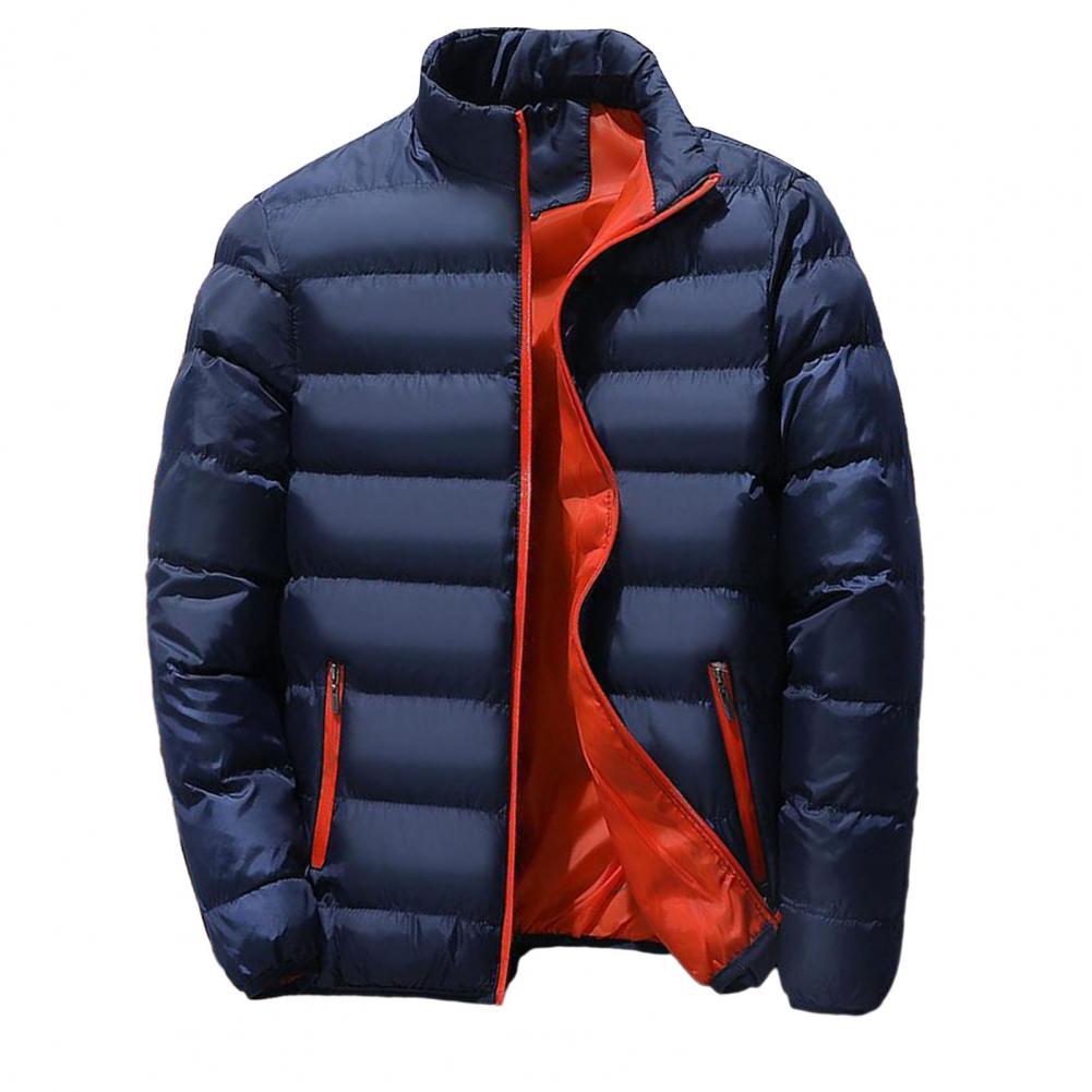 Padded Mens Jackets Winter Casual Windbreaker Stand Collar Thermal Coat Outwear Oversized Outdoor Camping Windproof Jacket