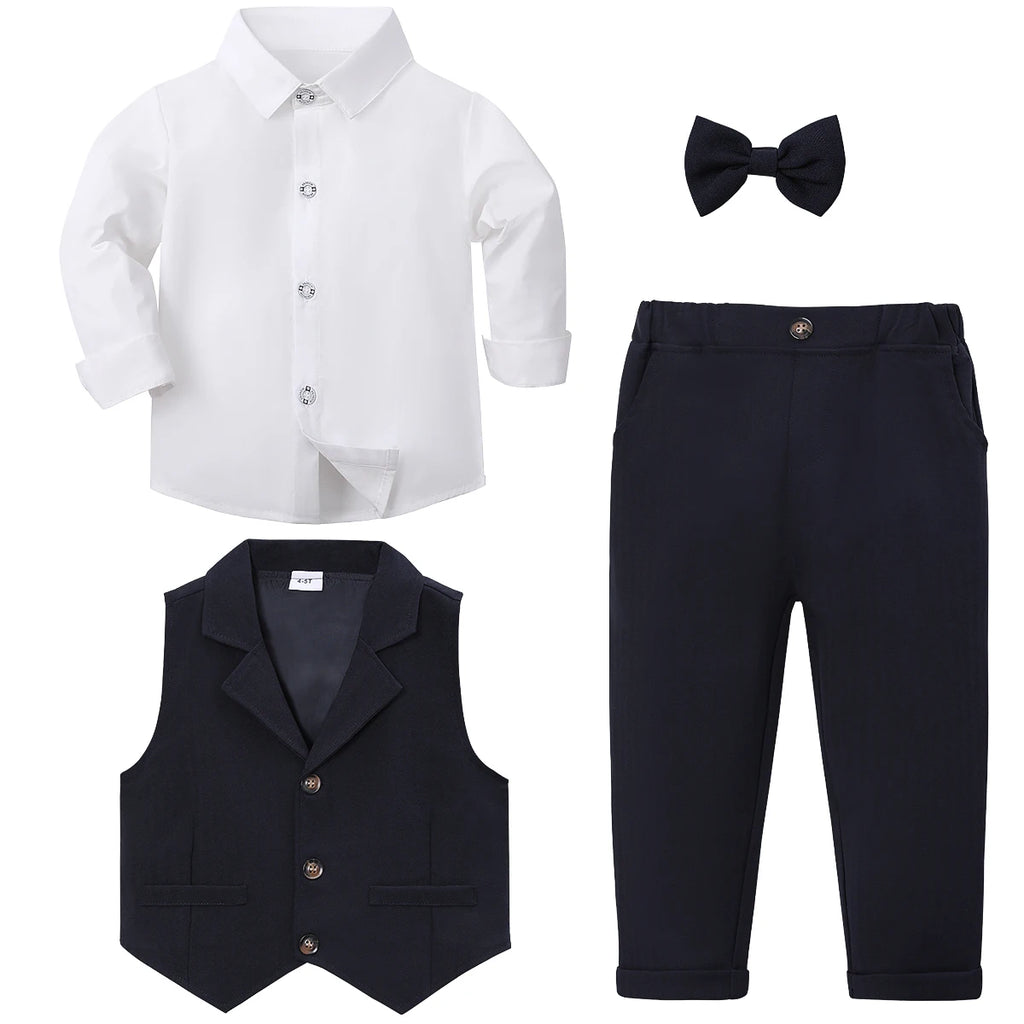 Toddler Suit Baby Boys Easter Outfit kids Christening Baptism Set Formal Wedding Birthday Party Gift Chirtmas Halloween Tuxedo