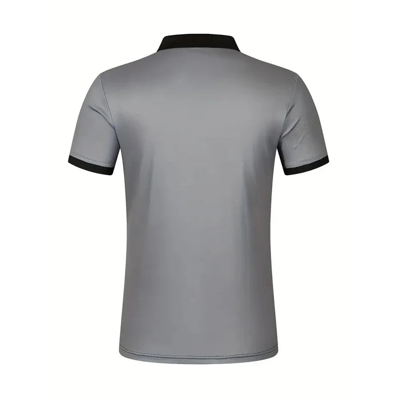 Summer Men's Short sleeved Polo Shirt Business Casual Collar T-shirt Plus Size Breathable Top European and American Plus size