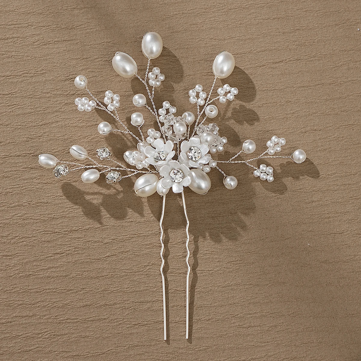 Fashion Pearl Rhinestone Flower Hair Pins barrette Bride Wedding Jewelry Accessories Hair Clips Headpiece For Women