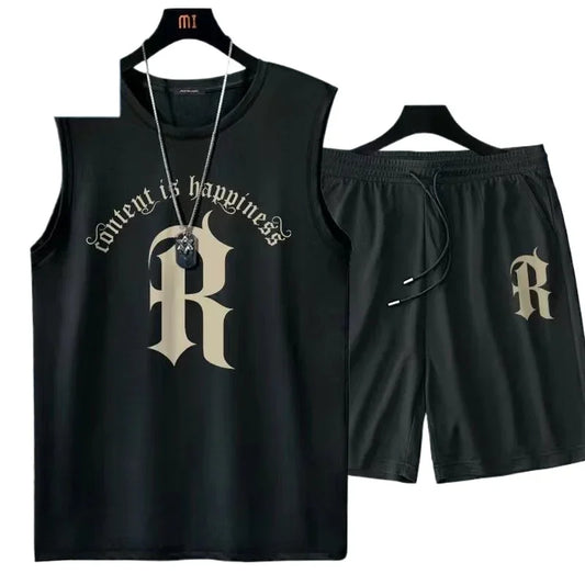 2024 Summer Men Clothing Basketball shorts quick drying pants Gym Short Sleeve T-shirt Shorts Set Tracksuits Men Casual Joggers