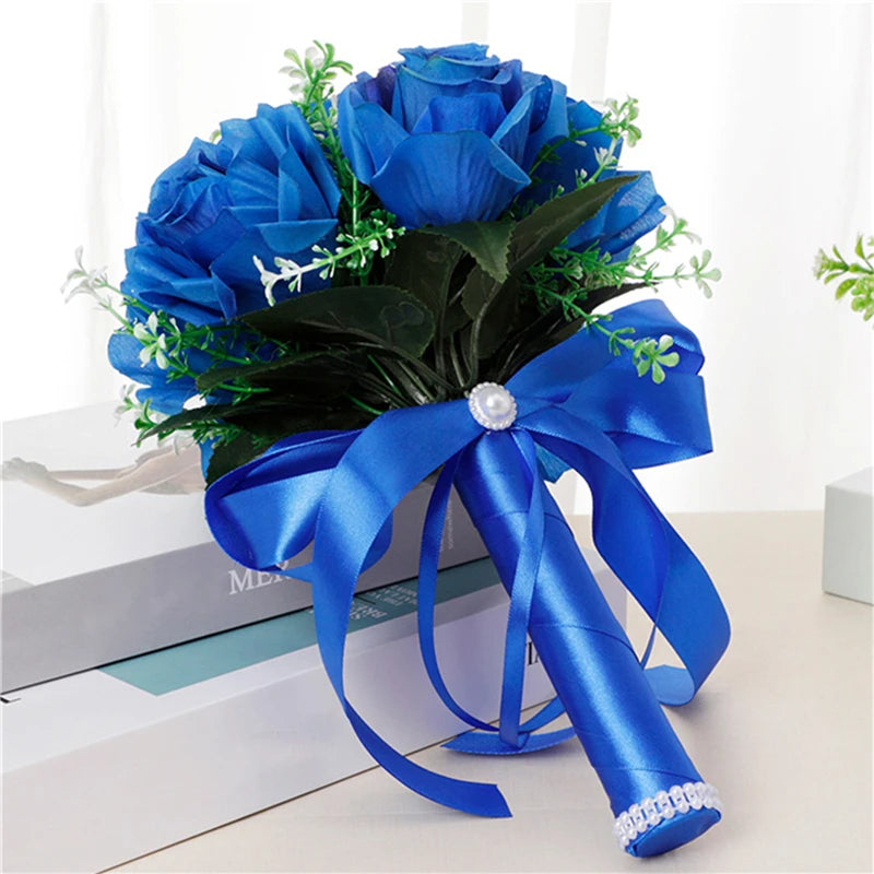 Bridal Flower Bouquet Wedding Supplies Artificial Silk Rose Peony Flower Wedding Bouquet Orchid Quality Bouquets