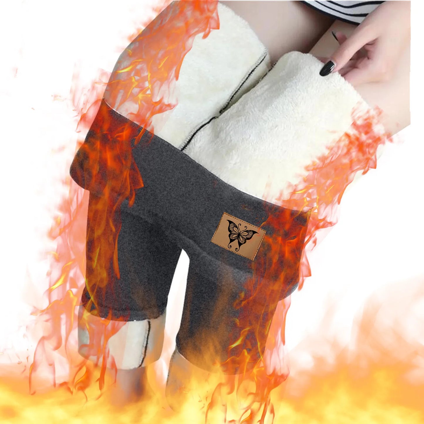 Winter Women Leggings Fleece Lined Velvet Keep Warm Pants High Waist Leggings Solid Color Comfortable Stretchy Thermal Trousers