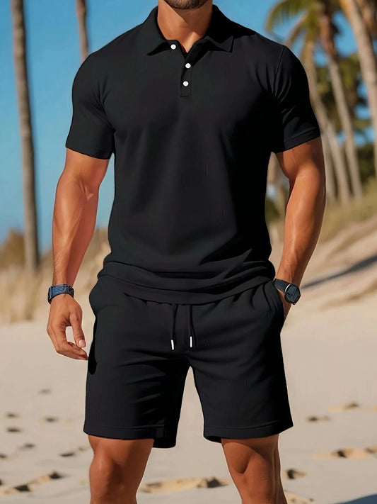 A Two-Piece Set of High-Quality Men's Summer Shorts and Sleeveless Tops, Suitable for Daily Wear and Beach Casual Wear