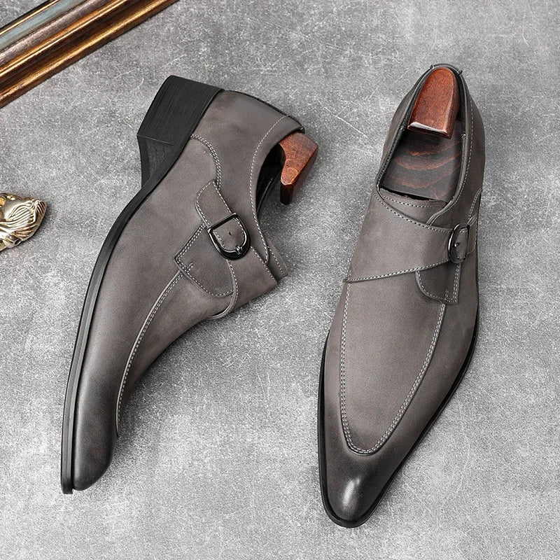 Men's Luxury Suede Cowhide Loafers – British Trend Handmade Business Shoes