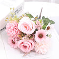 30cm Autumn Artificial Flowers Rose Bride Wedding Christmas Decoration For Vase Home Living Room DIY Fake Bouquet Daisy Plants