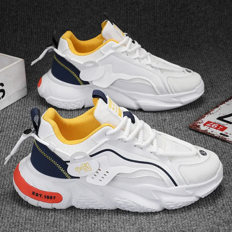 Men's Sneakers 2025 Spring Comfortable Non-slip Outdoor Running Shoes Elasticity Platform Basketball Athletic Tenis Masculino