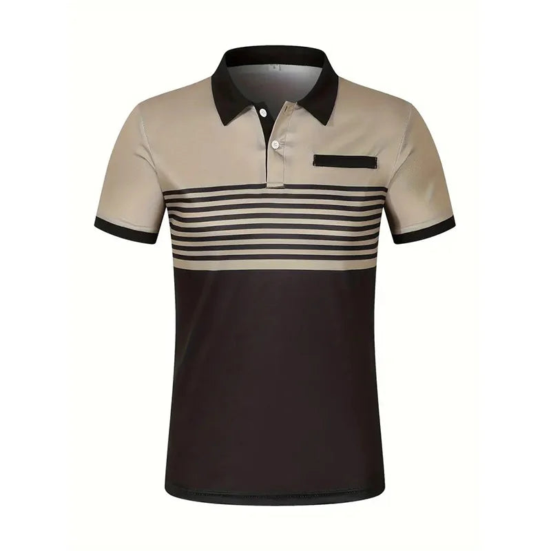 Summer Men's Short sleeved Polo Shirt Business Casual Collar T-shirt Plus Size Breathable Top European and American Plus size
