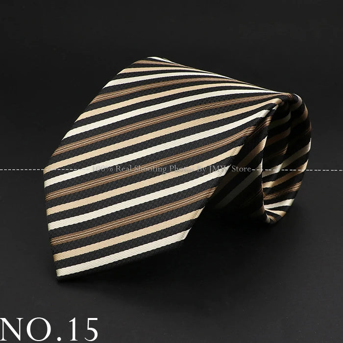 New Design Wedding Men Tie Brown Solid Striped Paisley Flower Neckties Men Business Dropshipping Groom Collar Accessories Gift