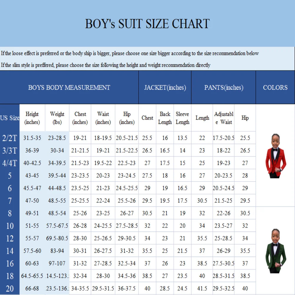 Slim Fit Boy's Suit Set 3 Pieces Tuxedo For Formal Occasion Blazer Vest And Pants Kids Outfit For Wedding Prom School Activities