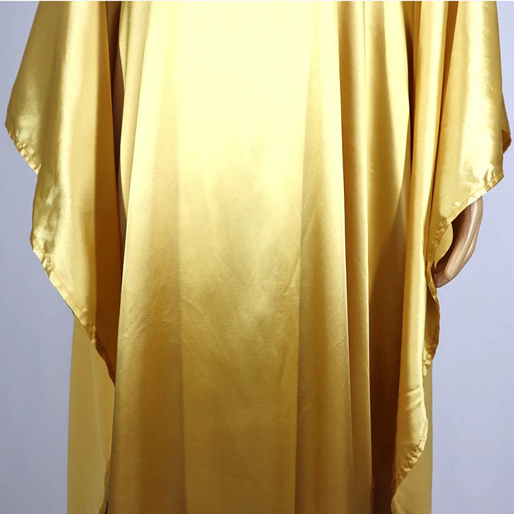 African Muslim Dress Women Pure Silk Cloth Abaya Loose Dress for Women Diamond Maxi Dress Turkey Kaftan Arab Dubai Dubai Robe
