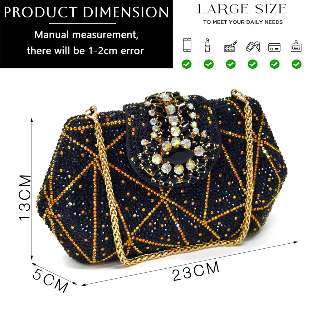 Venus Chan Nigerian Women Heel Party Ladies Italian Design Shoes And Bag Set Decorated with Rhinestone Handbag Wedding Party